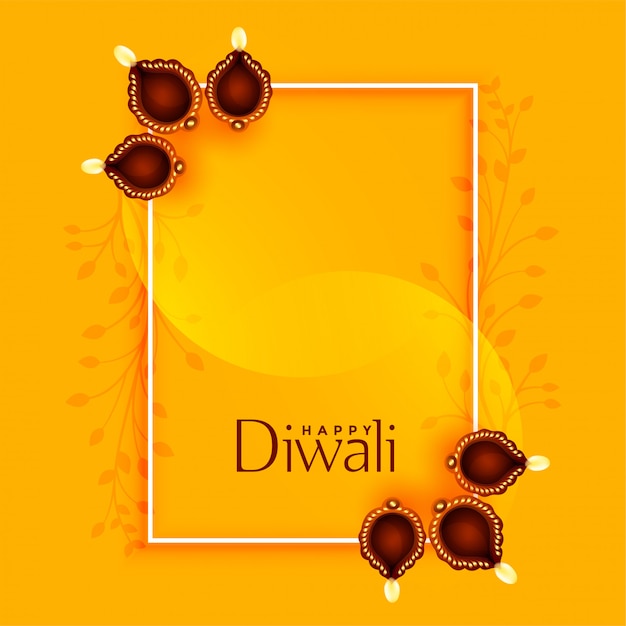 Joyeux diwali salutation avec diya et espace de texte Vecteur gratuit Joyeux diwali salutation avec diya et espace de texte Vecteur gratuit
