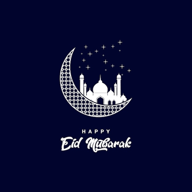 Joyeux eid mubarak vector design Vecteur Premium