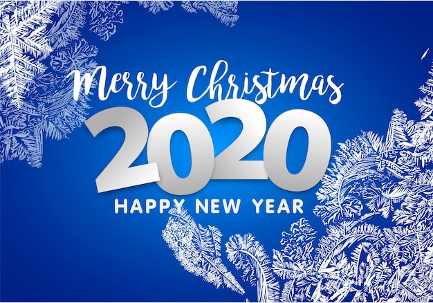Joyeux Noël Et Bonne Année 2020. Décoration De Flocons De Neige