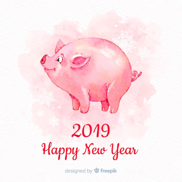 Joyeux nouvel an chinois 2019 Vecteur gratuit