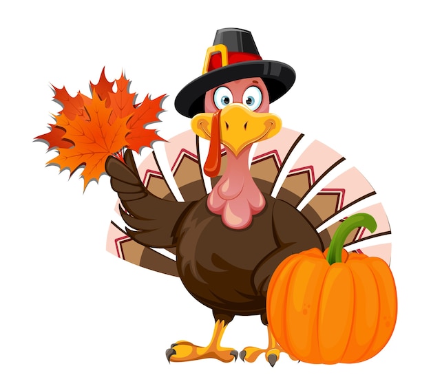 Joyeux Thanksgiving Oiseau De Dinde De Thanksgiving Vecteur Premium