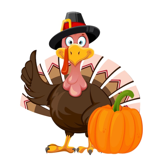 Joyeux Thanksgiving Oiseau De Dinde De Thanksgiving Vecteur Premium