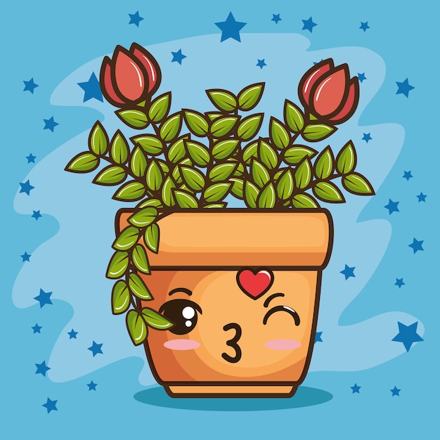 Kawaii Pot Dessin De Plantes Naturelles Télécharger Des