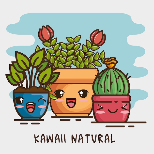 Kawaii Pot Dessin De Plantes Naturelles Télécharger Des