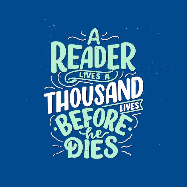 Lettrage Abstrait Sur Les Livres Et La Lecture Lettres Manuscrites Citation Drole De Typographie Vecteur Premium