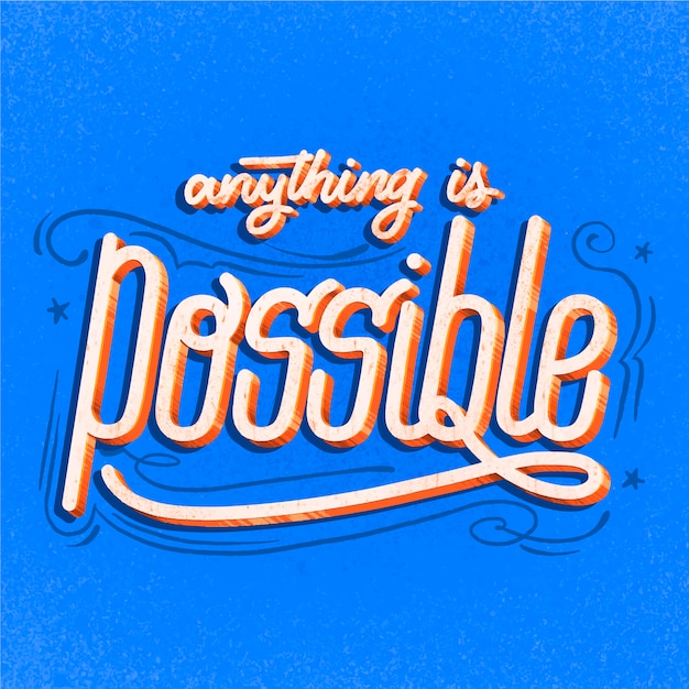 Lettrage positif dans un style rétro Vecteur gratuit