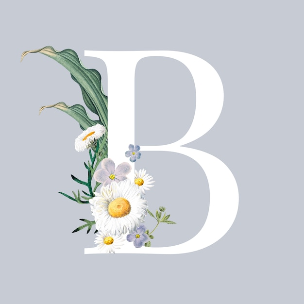 Lettre B Avec Des Fleurs | Vecteur Gratuite