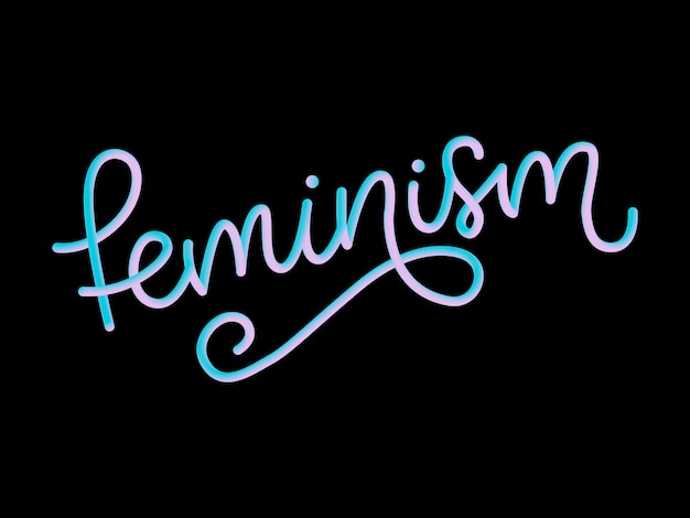 Lettre De Feminisme 3d Typographique Lettrage De Typographie Slogan De Motivation Femme Slogan Du Feminisme Citation De Puissance De Fille Mode Slogan Vecteur Premium