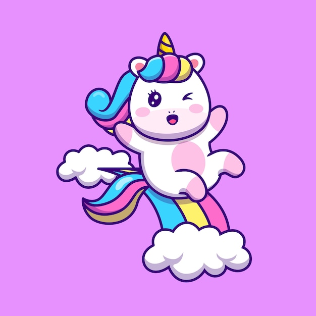  Licorne  Mignonne Glissant Sur L illustration De Vecteur De 