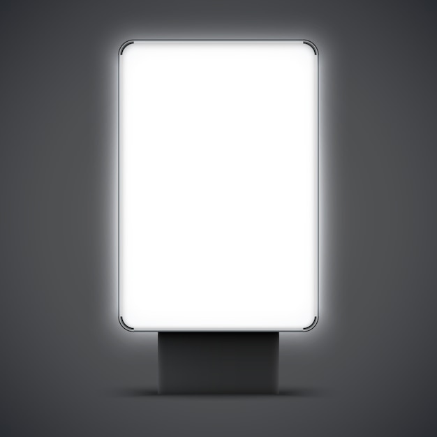Lightbox extérieur vide isolé. city lightbox avec cadre noir et argent. illustration vectorielle Vecteur Premium