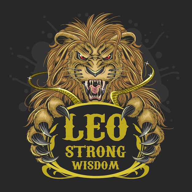  Lion  Leo Zodiac  Gold Vecteur De Cheveux Vecteur Premium