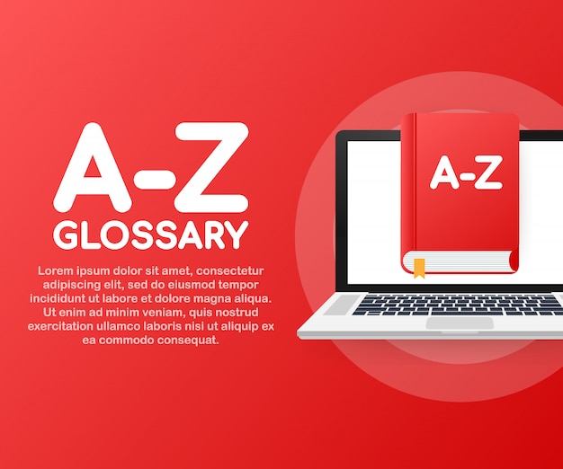 Livre De Glossaire Concept Az Pour Page Web, Bannière, Médias Sociaux ...