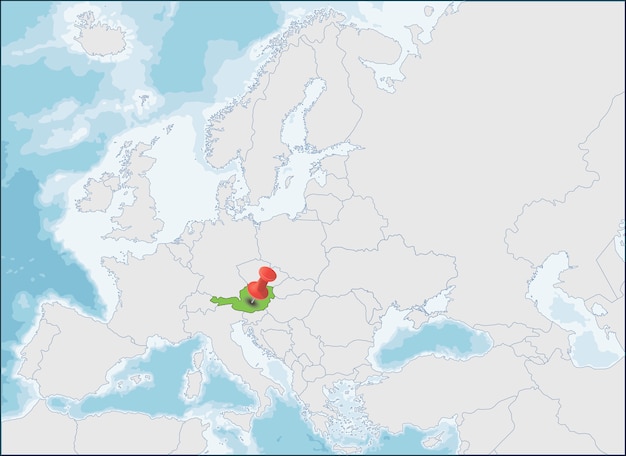 Localisation De La Republique D Autriche Sur La Carte De L Europe Vecteur Premium