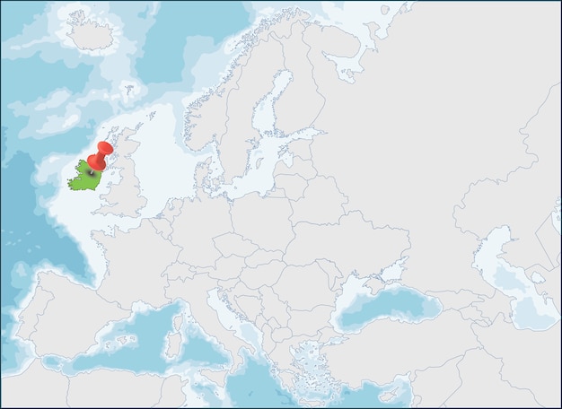 Localisation De Republique D Irlande Sur La Carte De L Europe Vecteur Premium