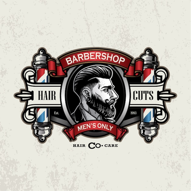 Logo De Barbier Vintage | Vecteur Premium