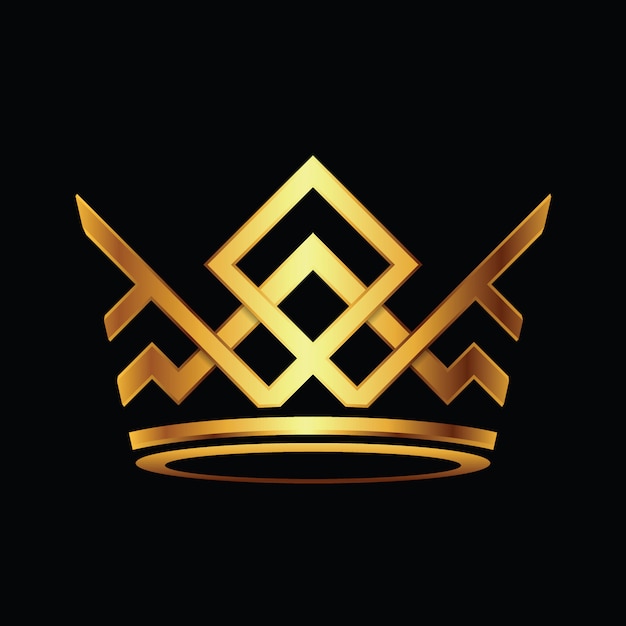 Logo De La Couronne Moderne Royal King Queen Logo Abstrait Vecteur Premium