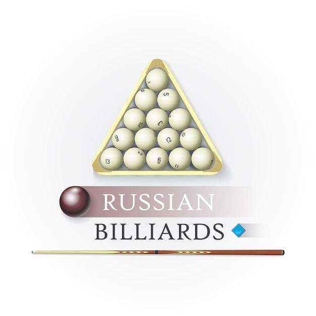 Logo du billard russe Vecteur Premium