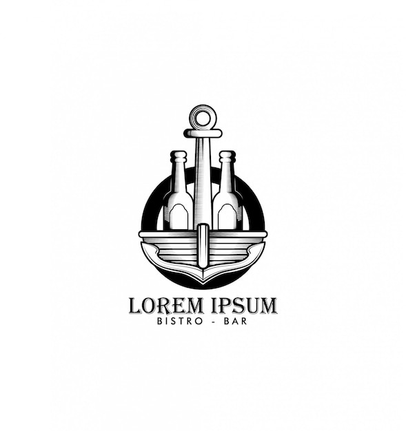 Logo de l'entreprise de bière Vecteur Premium