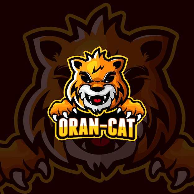  Logo  Esport Dessin  Anim   Chat Orange Vecteur Premium