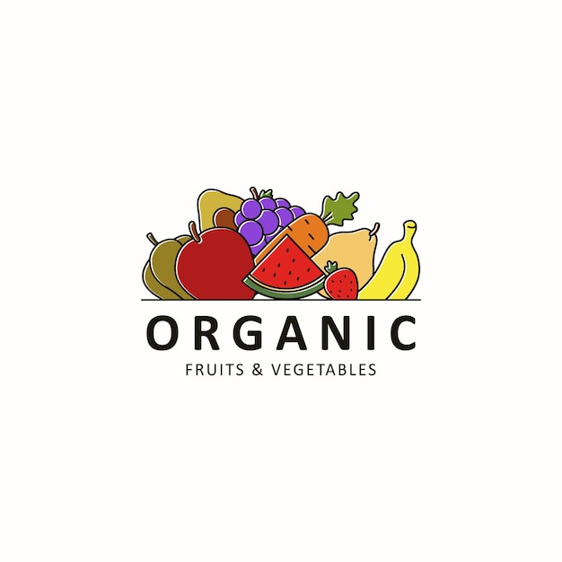 Logo De Fruits Et Légumes Biologiques Vecteur Premium 