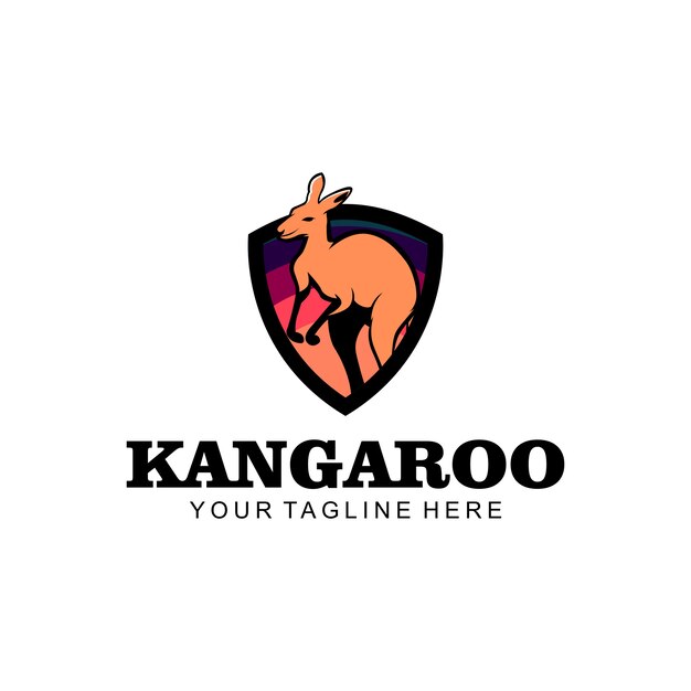 Logo Kangourou Vecteur Premium