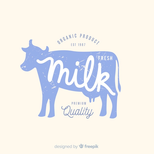 Logo Lait Silhouette Vache | Vecteur Gratuite