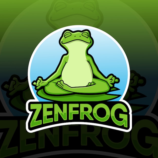 Logo Mascotte Logo Grenouille Zen Vecteur Premium