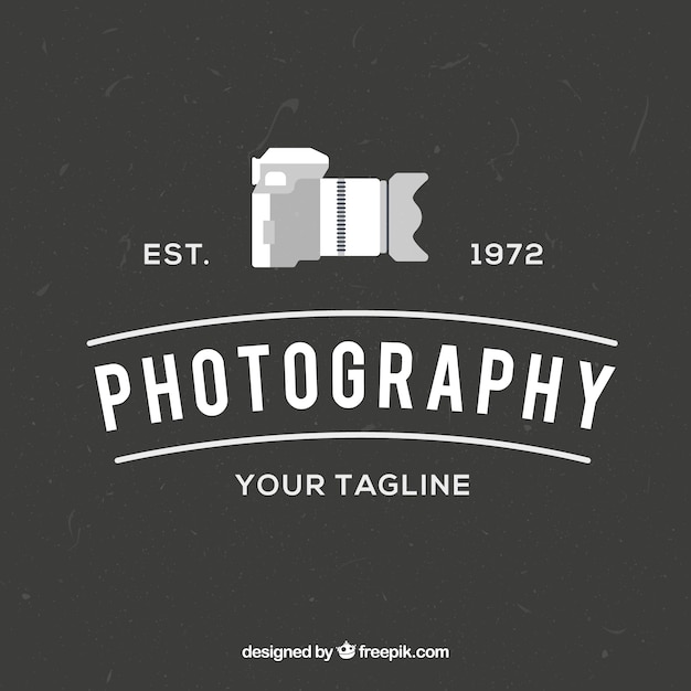 Logo de photographie avec vue de côté Vecteur gratuit