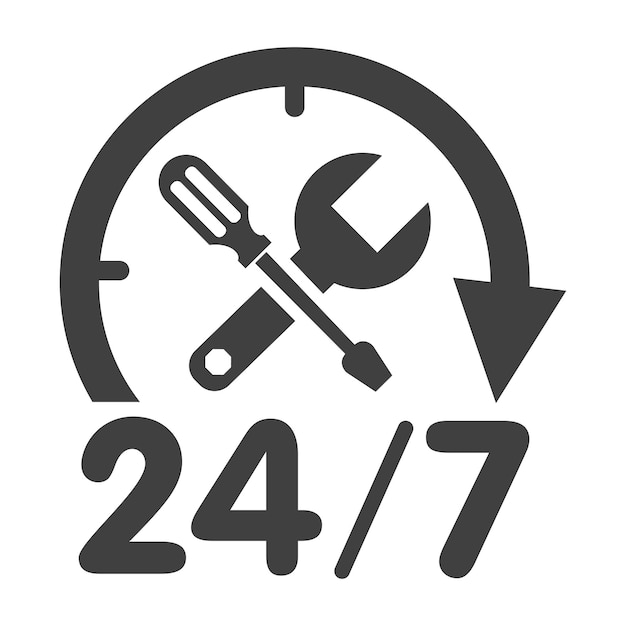 Logo De Service De Voiture 24h/24 Et 7j/7 Avec Tournevis Et Clé ...