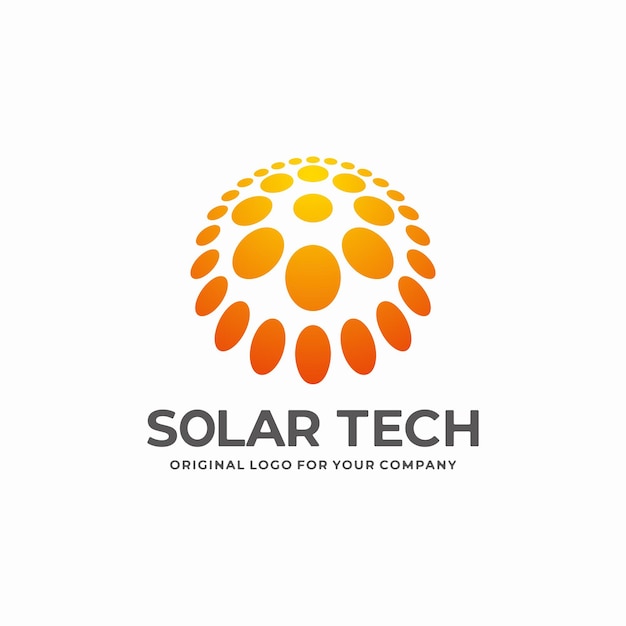 Logo Solaire Avec Modèle De Conception De Logo De Forme Abstraite