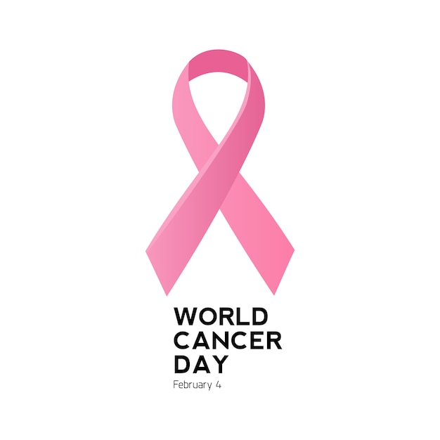 Logo Et Symbole De La Journee Mondiale Contre Le Cancer Vecteur Premium