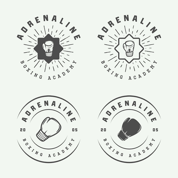 Logos de boxe et d'arts martiaux Vecteur Premium