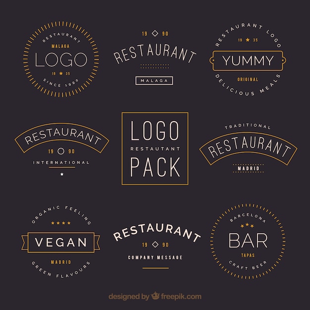 Logos de restaurant vintage avec style ancien ...