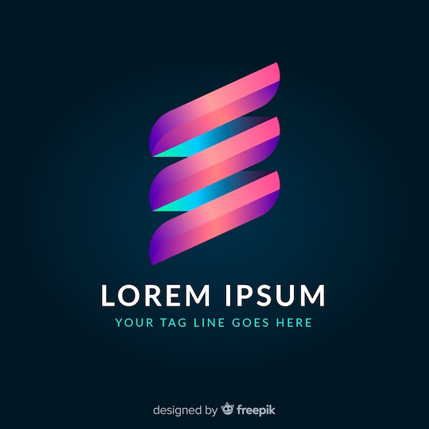 Logotype géométrique coloré rougeoyant dégradé Vecteur gratuit