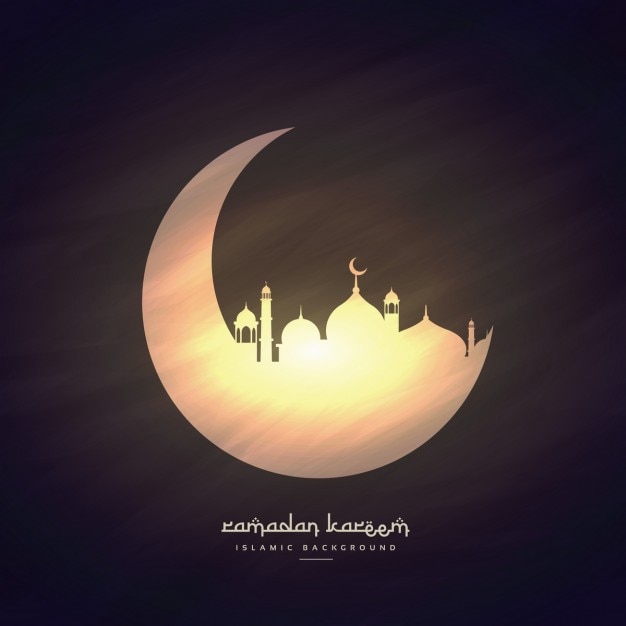  Lune  Et Mosqu e Ramadan  Kareem Fond Vecteur Gratuite