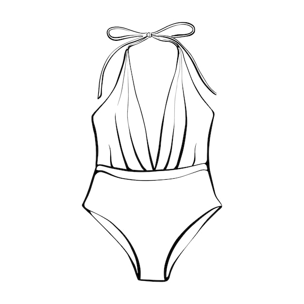 Maillot De Bain Illustration De Mode Vecteur Dessiné à La Main