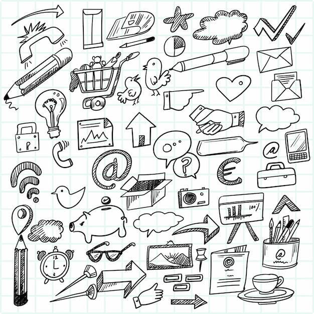 Main Dessiner La Technologie Esquisse Doodle Scénographie  Vecteur