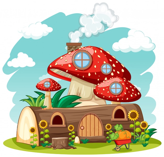  Maison  Champignon Bois Et Dans Le Style De Dessin  Anim  De 