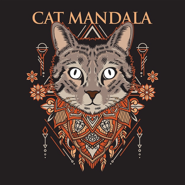 Mandala De Chat Vecteur Premium