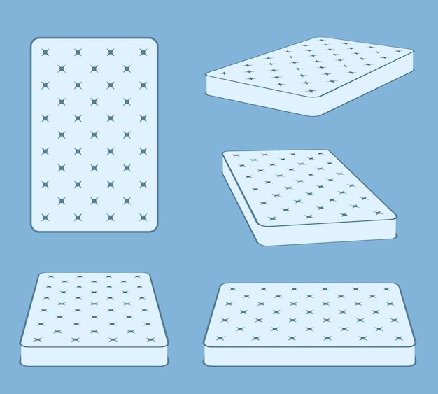 Matelas confortable pour lit de couchage Vecteur Premium