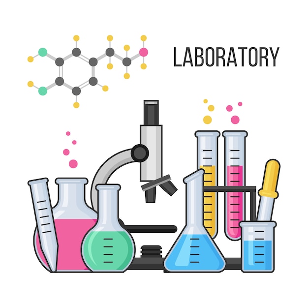 Matériel Scientifique En Laboratoire De Chimie Vecteur Premium