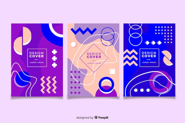 Memphis cover collection concept for template Vecteur gratuit