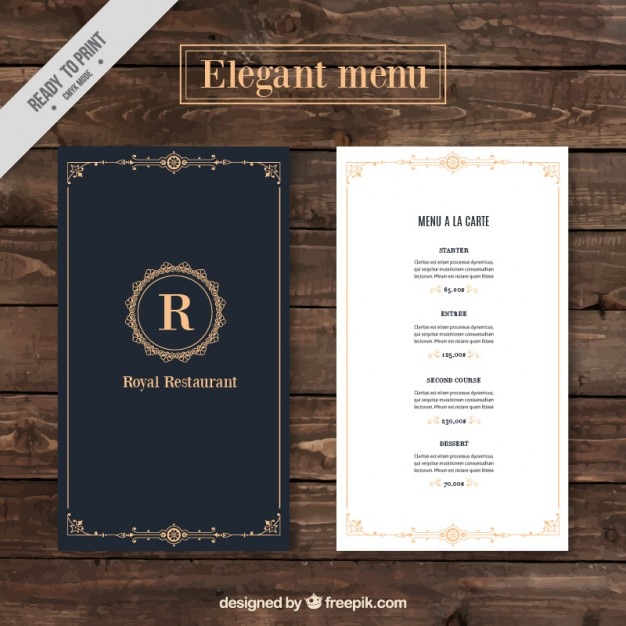 Menu chic restaurant de modèle | Télécharger des Vecteurs gratuitement