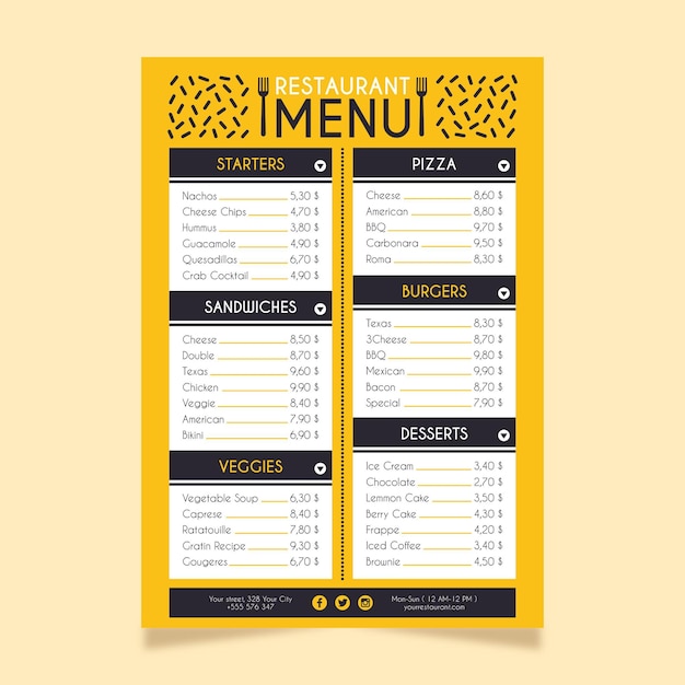 Menu De Restaurant Concept Numérique Vecteur Gratuite 6760