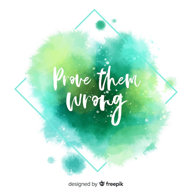 Message de motivation avec lettrage à l'aquarelle Vecteur gratuit