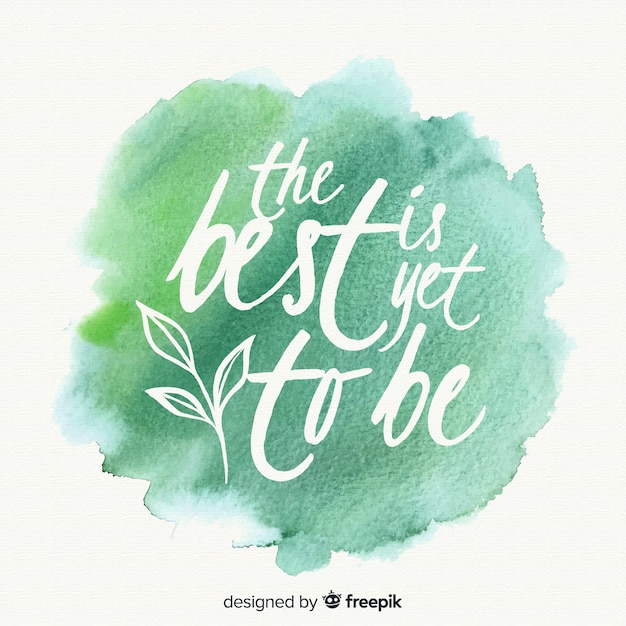 Message positif sur la tache à l'aquarelle Vecteur gratuit
