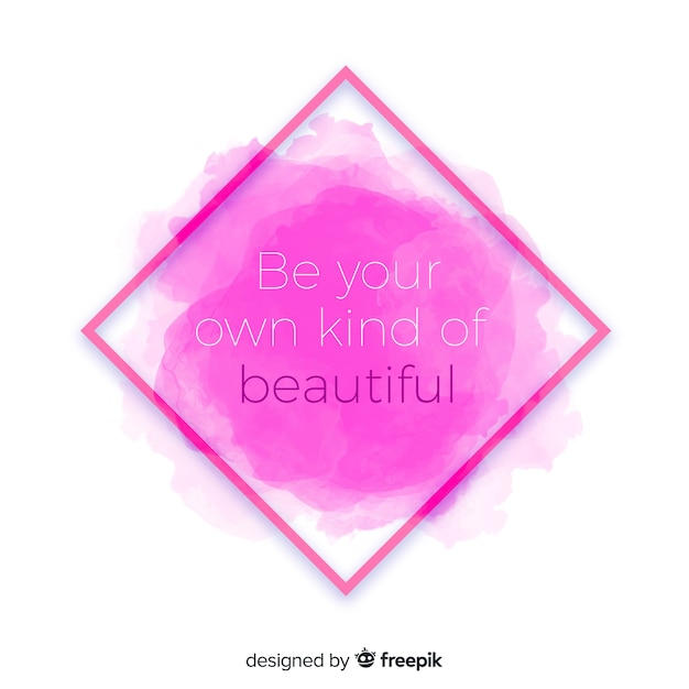 Message positif sur la tache rose à l'aquarelle Vecteur gratuit