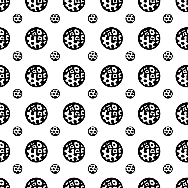 Modèle abstrait de cercles de doodle. couleurs noir et blanc. Vecteur Premium