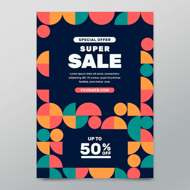 Modèle D'affiche Plate De Super Vente | Vecteur Gratuite