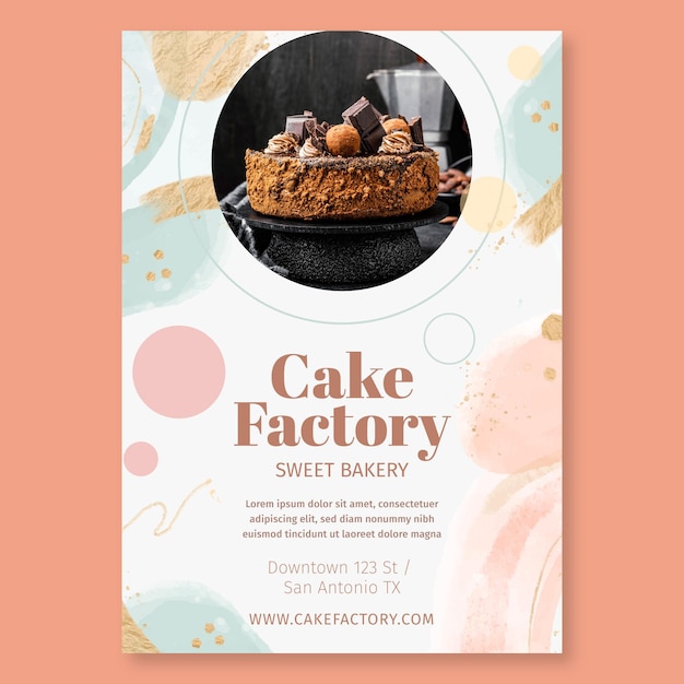 Modele D Affiche D Usine De Gateau Vecteur Gratuite